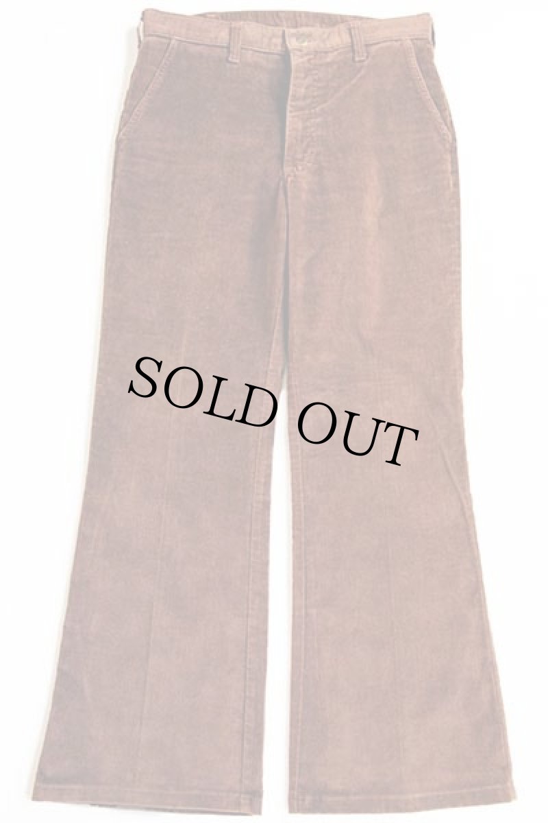 画像2: 70s Leeリー ベルボトム ベロアパンツ 茶 w33 (2)