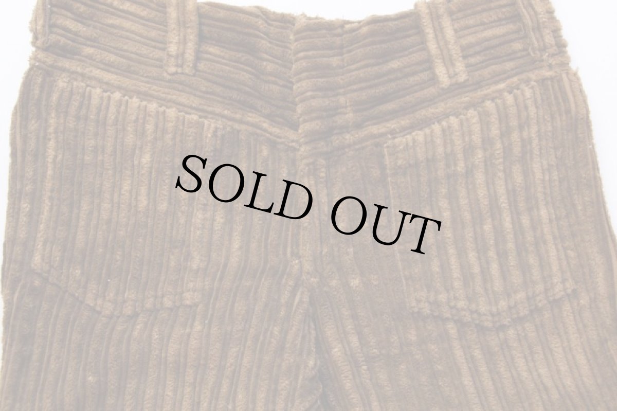 画像4: 70s BRATEN APPAREL ベルボトム ランダム 極太畝 コーデュロイパンツ 焦げ茶 w34 (4)