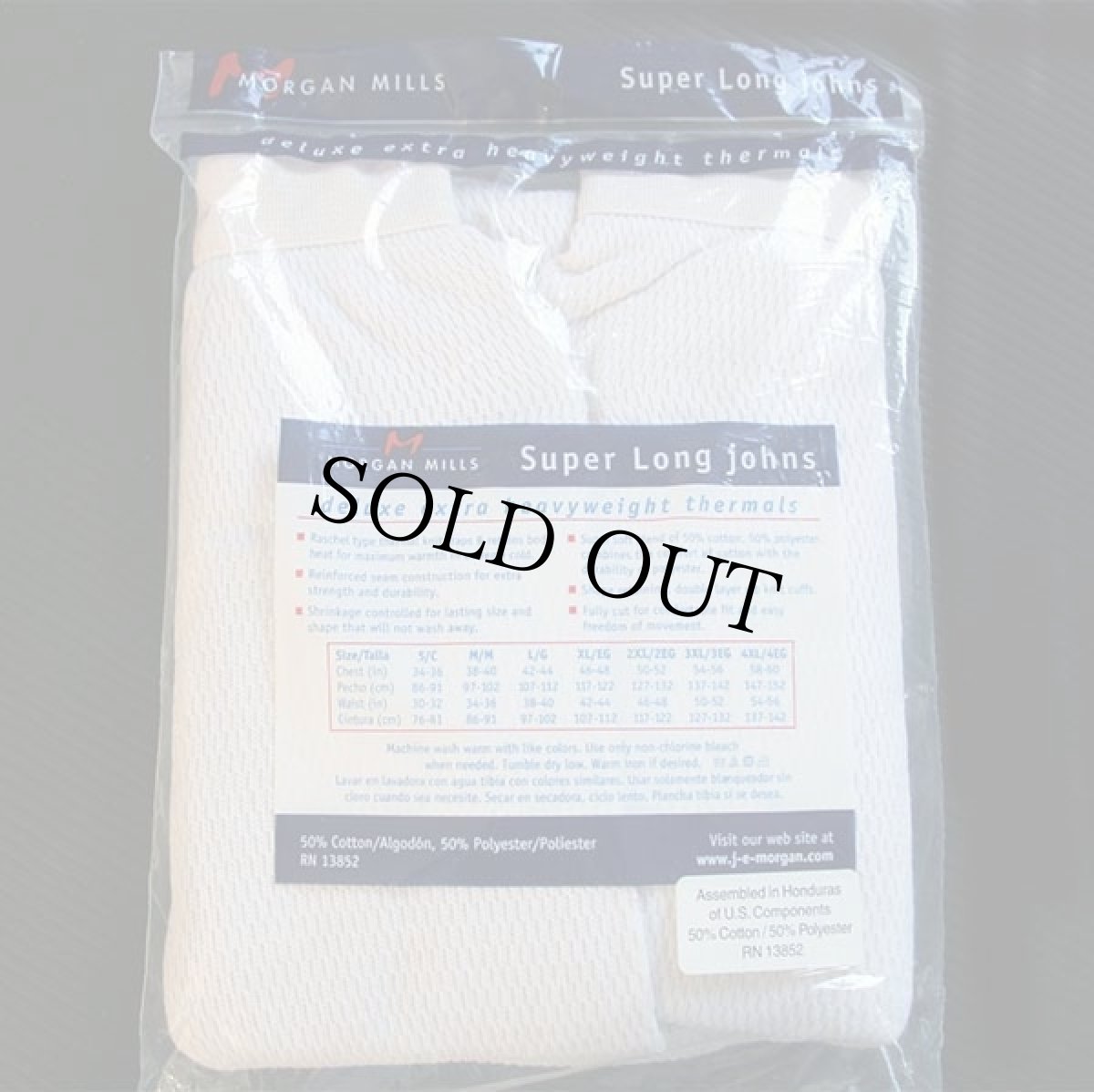 画像2: デッドストック★00s MORGAN MILLS サーマルパンツ ナチュラル XL (2)