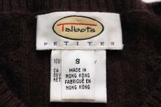 画像5: 90s Talbots ケーブル編み マキシ丈 メリノウールニット ワンピース 焦げ茶 S (5)