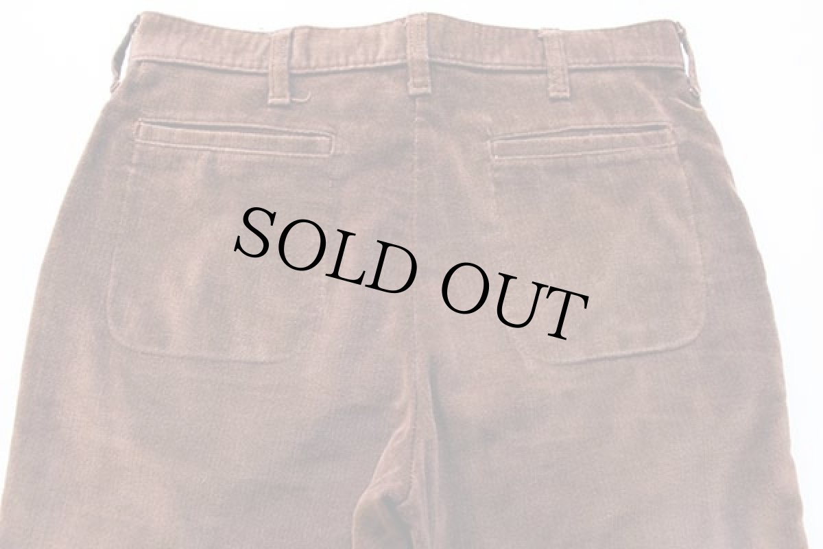 画像5: 70s Leeリー ベルボトム ベロアパンツ 茶 w33 (5)