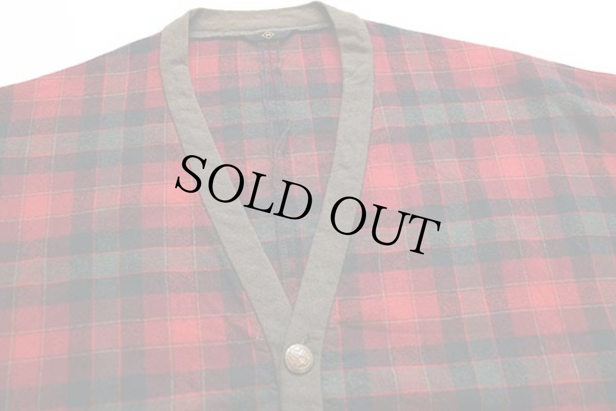 画像3: 60s PENDLETONペンドルトン チェック ウール カーディガン M (3)