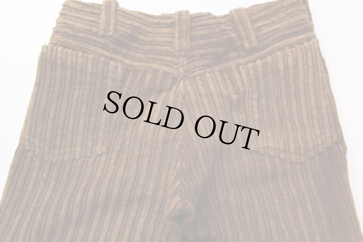 画像5: 70s BRATEN APPAREL ベルボトム ランダム 極太畝 コーデュロイパンツ 焦げ茶 w34 (5)