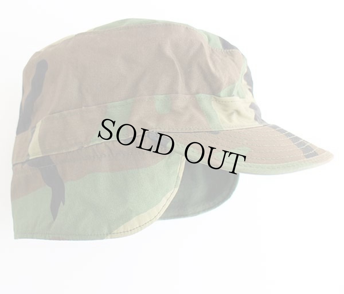 画像3: 90s 米軍 U.S.ARMY ウッドランドカモ 耳当て付き BDU キャップ 7 1/2 (3)