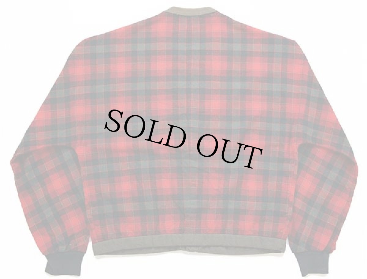 画像2: 60s PENDLETONペンドルトン チェック ウール カーディガン M (2)