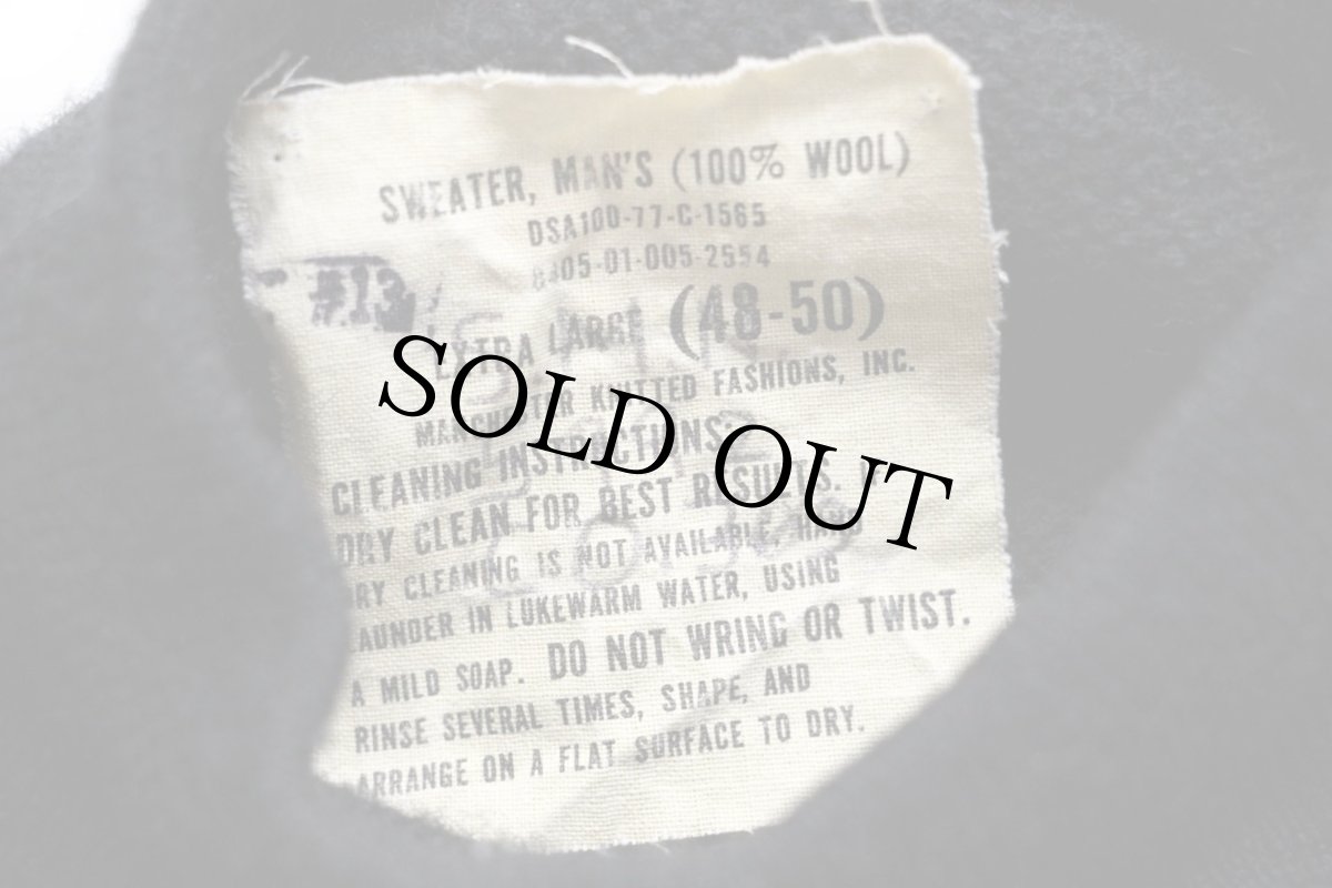 画像3: 70s 米軍 U.S.NAVY ハイネック ウールニット ゴブセーター 黒 (3)