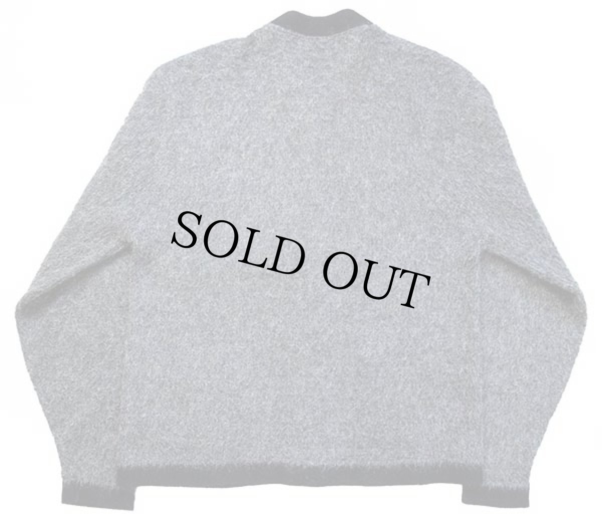 画像2: 60s UNKNOWN ツートン エルボーパッチ付き モヘヤ ニット カーディガン グレー×ブラック (2)