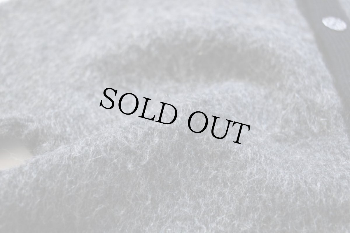 画像4: 60s UNKNOWN ツートン エルボーパッチ付き モヘヤ ニット カーディガン グレー×ブラック (4)