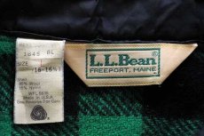 画像4: 80s USA製 L.L.Bean バッファローチェック ウールシャツ 緑×黒 L (4)