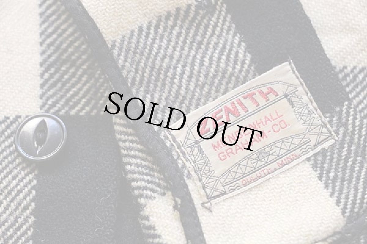 画像4: 50s ZENITH MENDENHALL GRAHAM バッファローチェック ウール シャツジャケット 白×黒 (4)