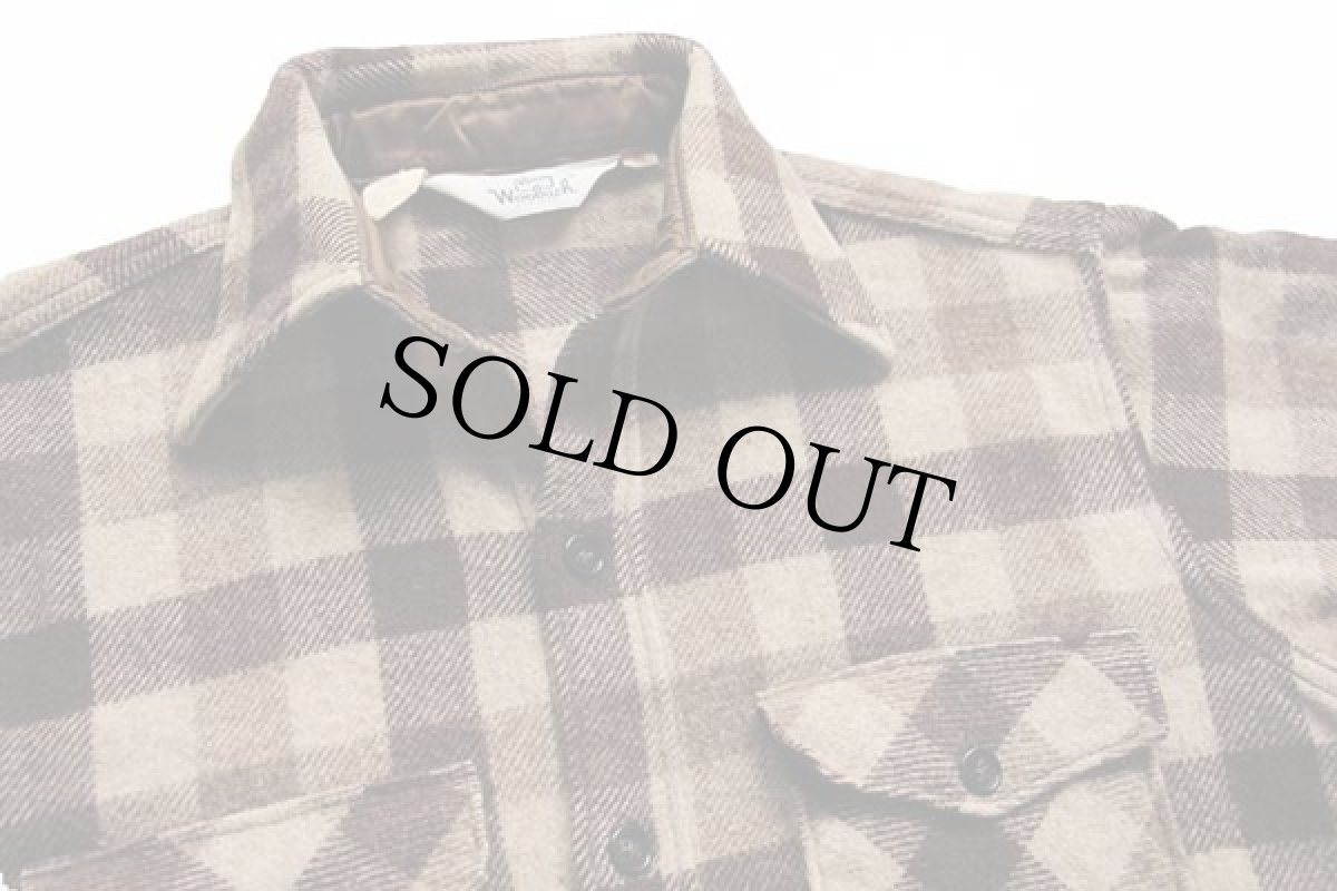 画像3: 70s Woolrichウールリッチ ブロックチェック ウールシャツ ブラウン M (3)