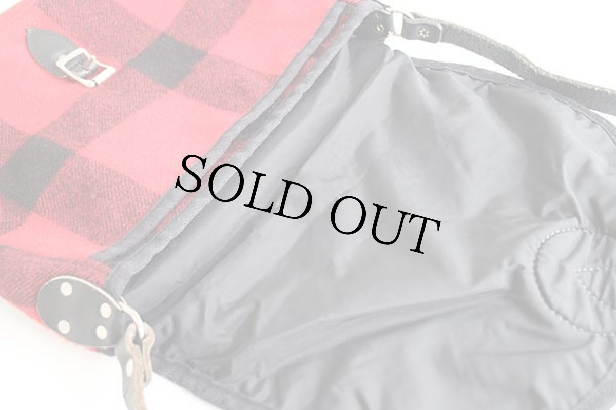 画像7: USA製 DULUTH PACKダルースパック ハンドクラフト バッファローチェック ウール ショルダーバッグ 赤×黒 (7)