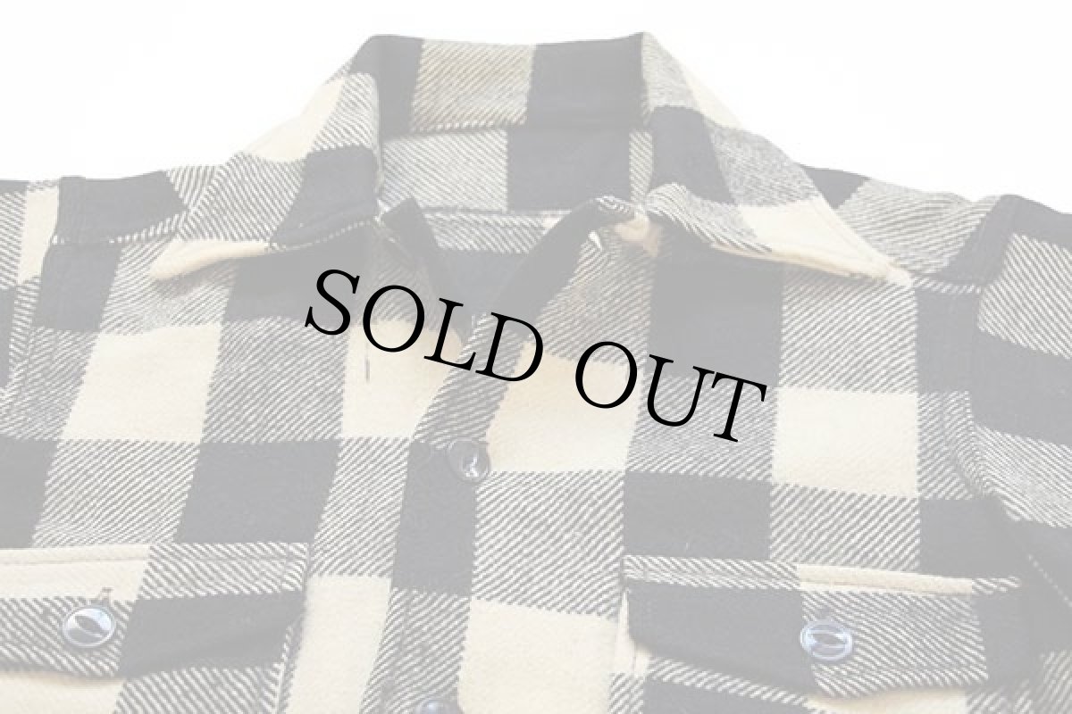 画像3: 50s ZENITH MENDENHALL GRAHAM バッファローチェック ウール シャツジャケット 白×黒 (3)