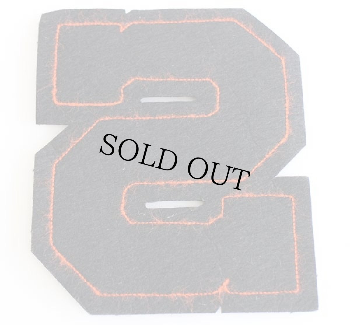 画像2: デッドストック★ビンテージ S レタードパッチ オレンジ×黒★ワッペン (2)