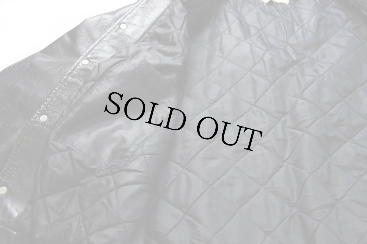 画像5: 80s Bill Saint Mans キルティングライナー オールレザー スタジャン 黒 (5)