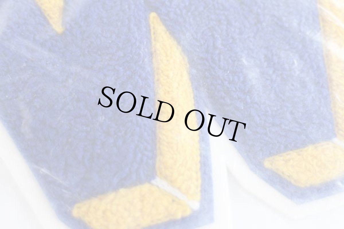 画像4: デッドストック★ビンテージ W レタードパッチ 青×黄★ワッペン (4)