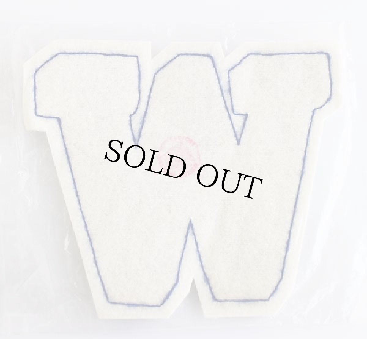 画像2: デッドストック★ビンテージ W レタードパッチ 青×黄★ワッペン (2)