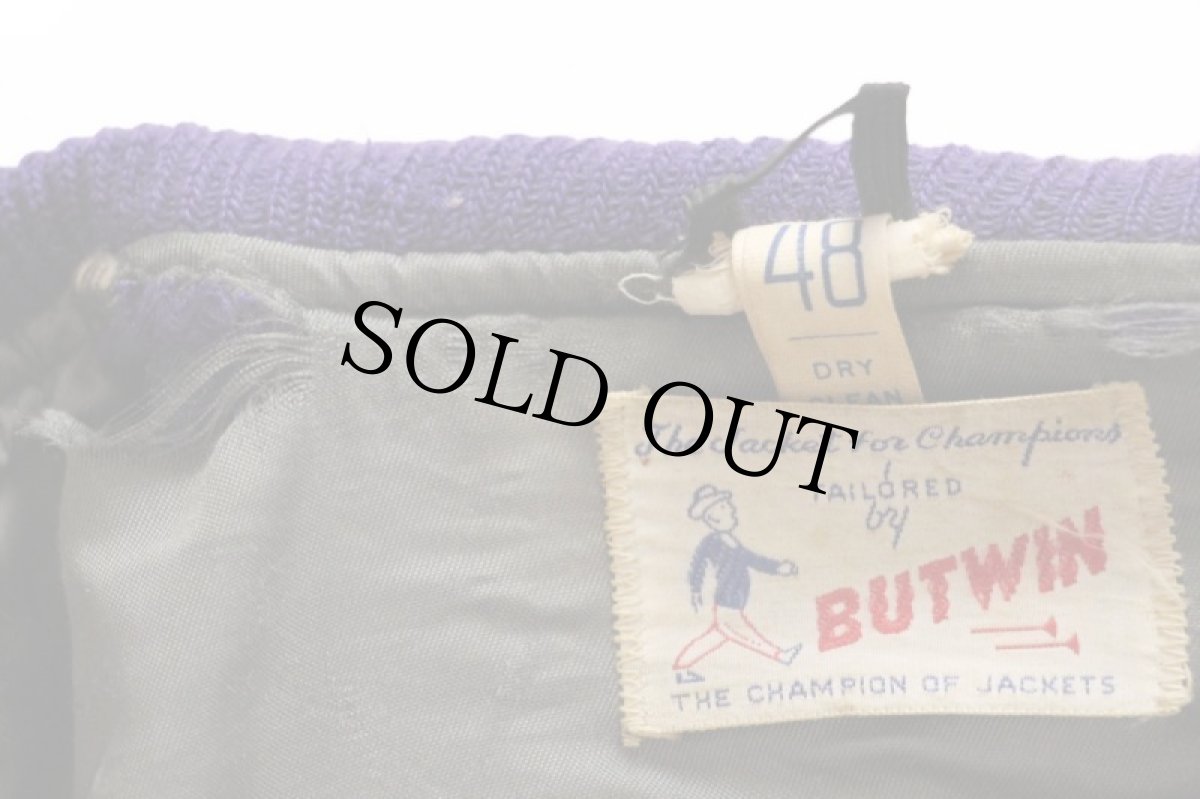 画像4: 70s BUTWINバトウィン パッチ付き オールレザー スタジャン 紫 48 (4)