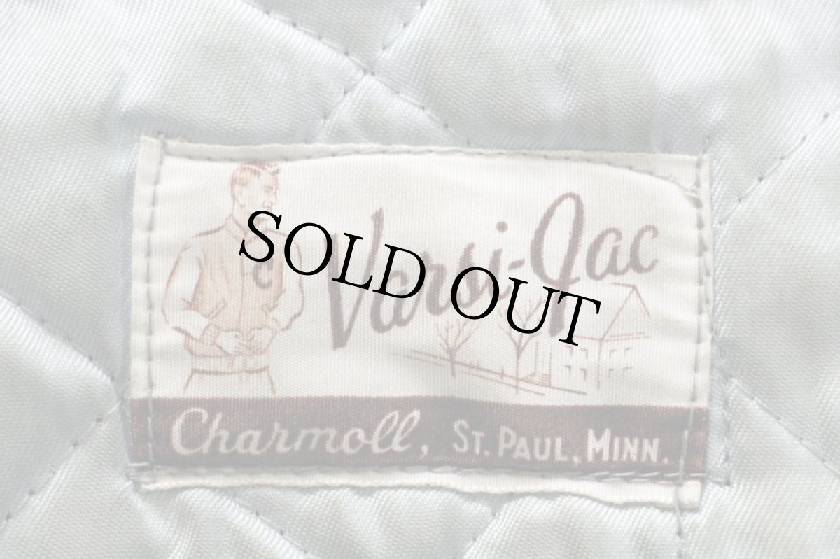 画像4: 60s Varsi-Jac キルティングライナー オールレザー スタジャン ボロ 焦げ茶 (4)