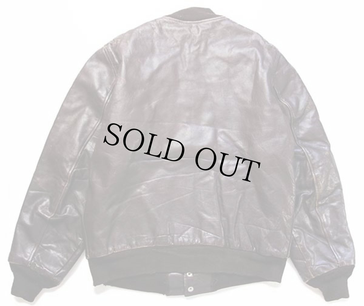 画像2: 60s Varsi-Jac キルティングライナー オールレザー スタジャン ボロ 焦げ茶 (2)