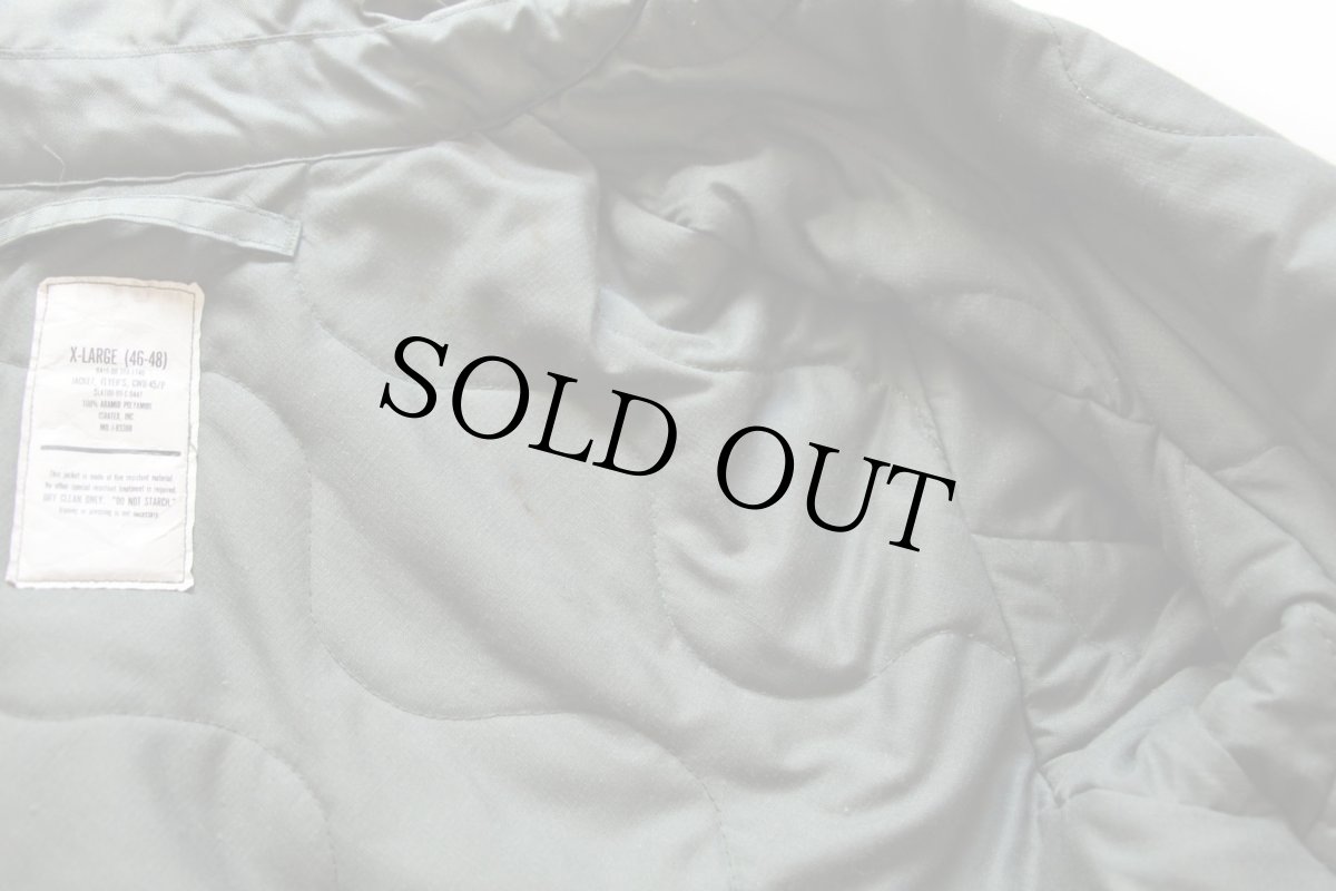 画像6: 80s 米軍 USAF CWU-45/P キルティングライナー アラミド フライトジャケット セージグリーン XL (6)