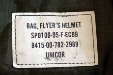 画像4: 90s 米軍 USAF ナイロン フライヤーズ ヘルメットバッグ オリーブグリーン (4)