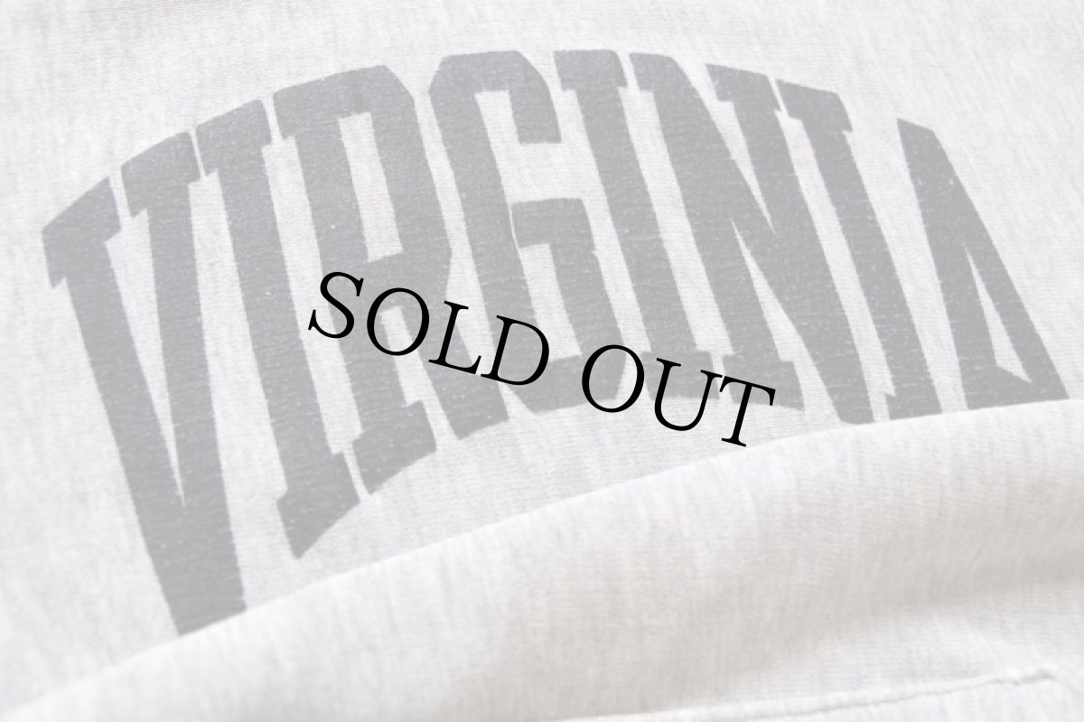 画像4: 80s USA製 Championチャンピオン VIRGINIA リバースウィーブ スウェットパーカー ボロ 杢グレー L (4)