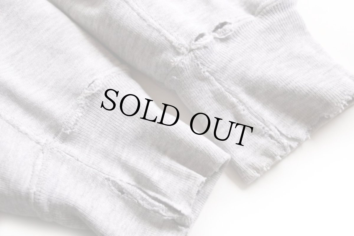 画像7: 80s USA製 Championチャンピオン VIRGINIA リバースウィーブ スウェットパーカー ボロ 杢グレー L (7)