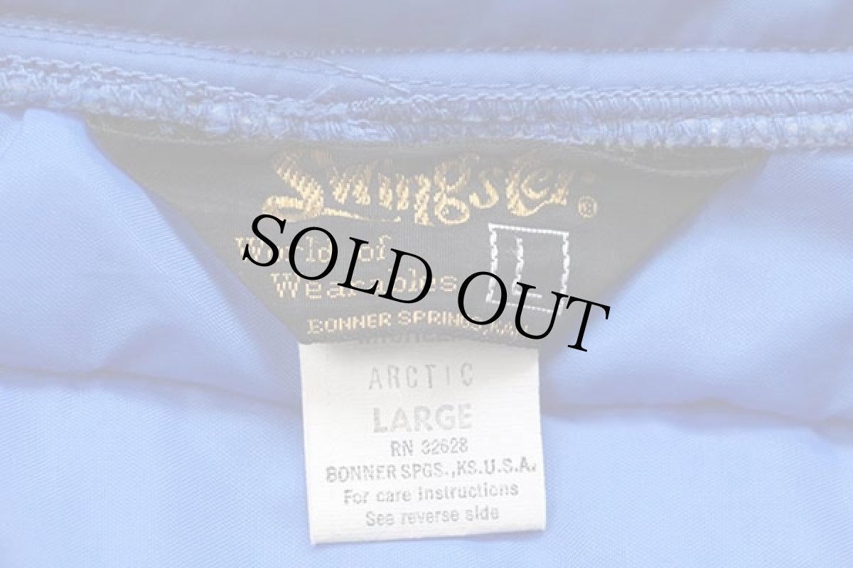 画像4: 70s Swingster MICHELIN ミシュランマン ビバンダム パッチ付き 中綿入り ナイロン レーシングジャケット 青 L (4)