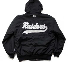 画像2: 90s STARTERスターター NFL RAIDERSレイダース キルティングライナー ナイロンパーカー 黒 M (2)