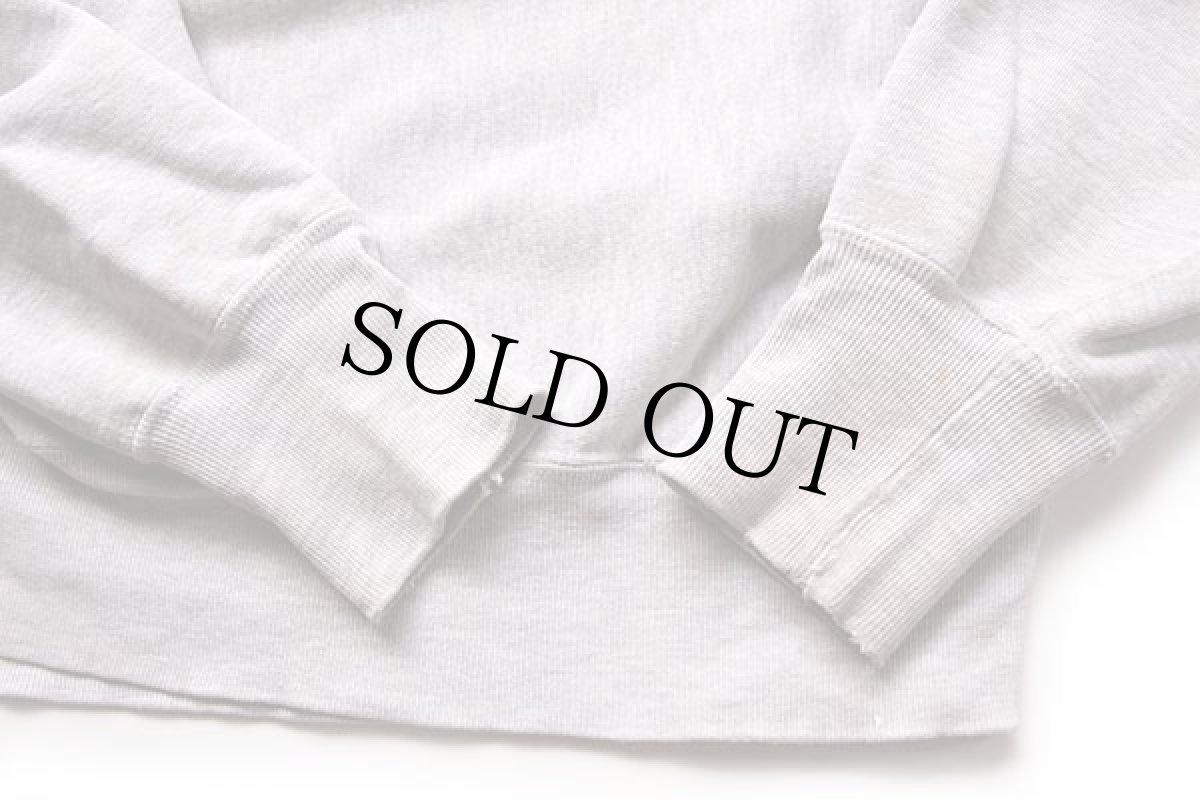 画像6: 90s Championチャンピオン NAVY刺繍 リバースウィーブ スウェット ボロ 杢グレー (6)