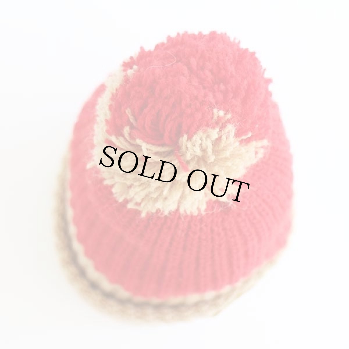 画像4: 90s NFL 49ERS パッチ付き ツートン ニットキャップ 薄茶×赤 (4)