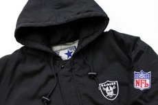 画像3: 90s STARTERスターター NFL RAIDERSレイダース キルティングライナー ナイロンパーカー 黒 M (3)