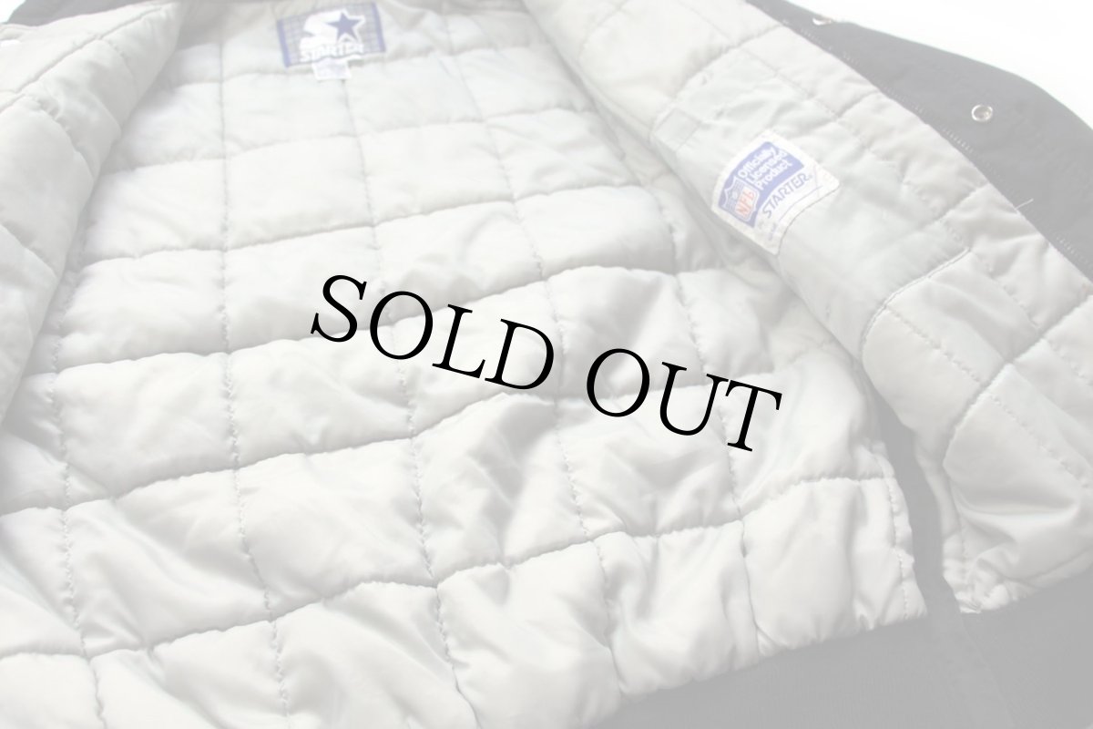 画像5: 90s STARTERスターター NFL RAIDERS キルティングライナー ナイロンパーカー 黒 M (5)