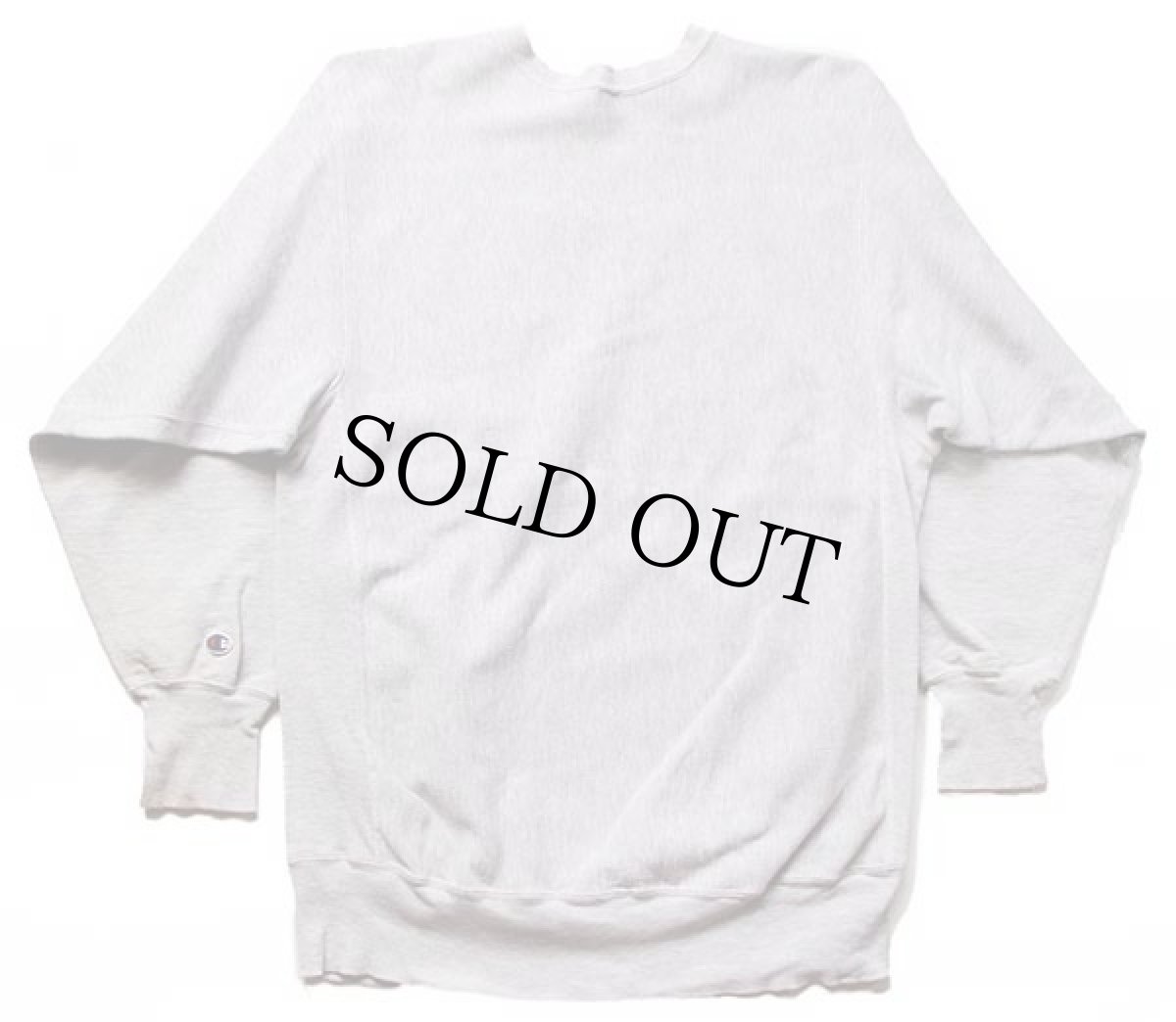 画像2: 90s Championチャンピオン NAVY刺繍 リバースウィーブ スウェット ボロ 杢グレー (2)