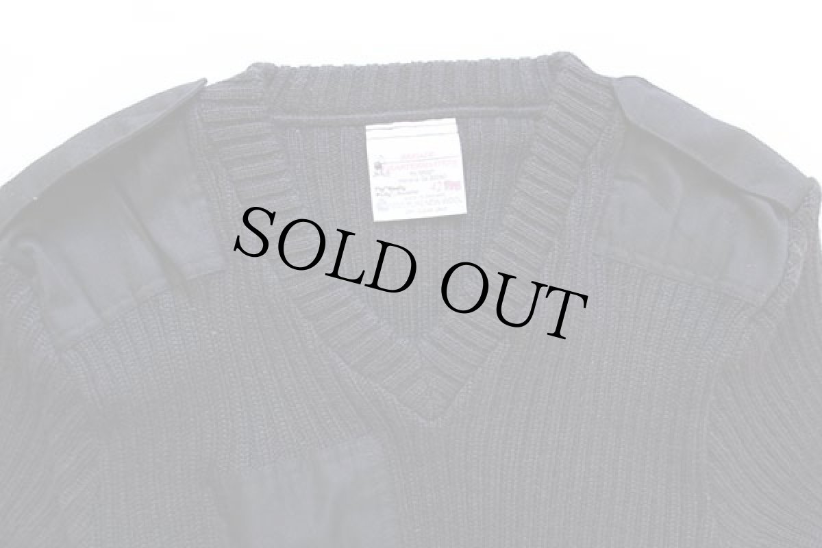 画像3: 英国製 The Woolly Pully Vネック ウールニット コマンドセーター 黒 42 (3)