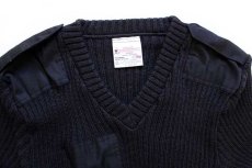 画像3: 英国製 The Woolly Pully Vネック ウールニット コマンドセーター 黒 42 (3)