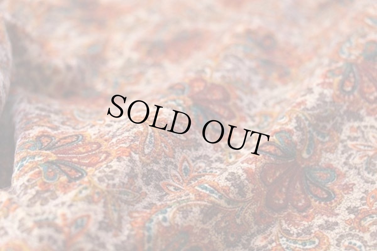 画像8: 70s F.A.CHATTA ペイズリー 総柄 コットン ベロア フレアパンツ w27 (8)