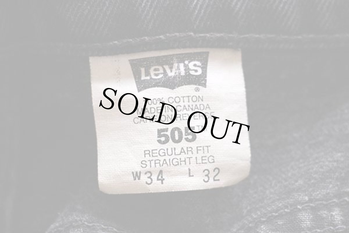 画像6: 90s カナダ製 Levi'sリーバイス 505 ブラック デニムパンツ w34 L32 (6)