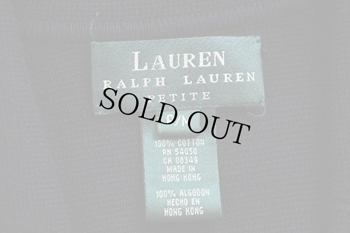 画像4: LAUREN ラルフローレン パッチ付き コットンニット ブレザー ジャケット 黒 M (4)