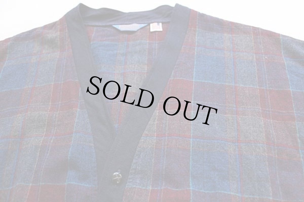 画像3: 80s USA製 PENDLETONペンドルトン タータンチェック ウール カーディガン XL (3)