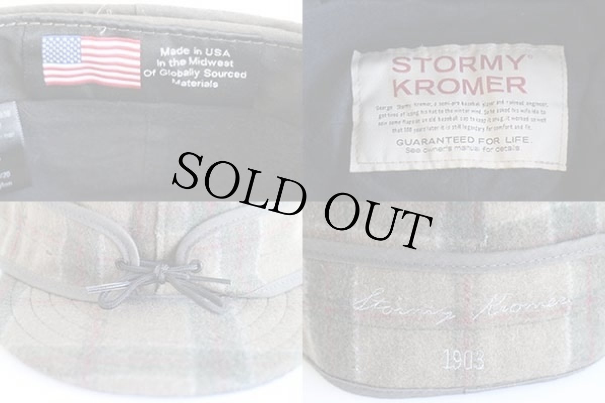 画像5: USA製 STORMY KROMER 耳当て付き タータンチェック ウールキャップ 7 1/4 (5)
