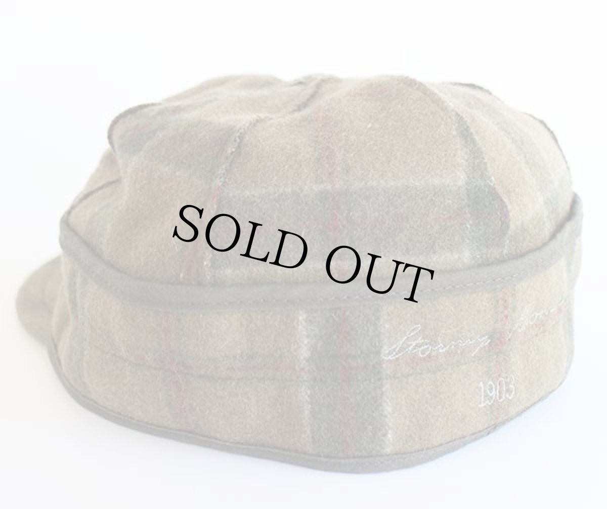 画像2: USA製 STORMY KROMER 耳当て付き タータンチェック ウールキャップ 7 1/4 (2)