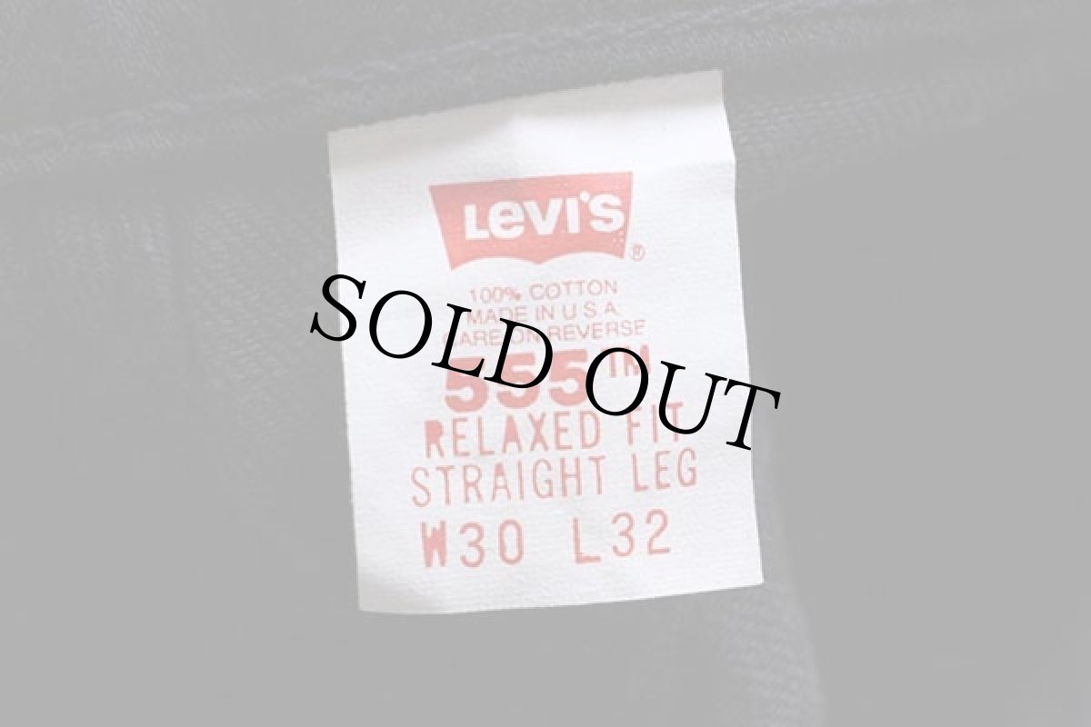 画像6: デッドストック★90s USA製 Levi'sリーバイス 555 ブラック デニムパンツ w30 L32 (6)