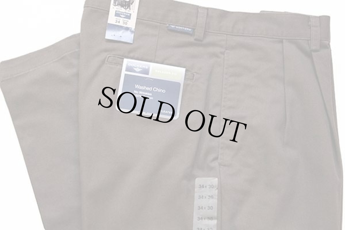 画像1: デッドストック★00s DOCKERSドッカーズ ツータック チノパン 焦げ茶 w34 L30★Levi'sリーバイス (1)