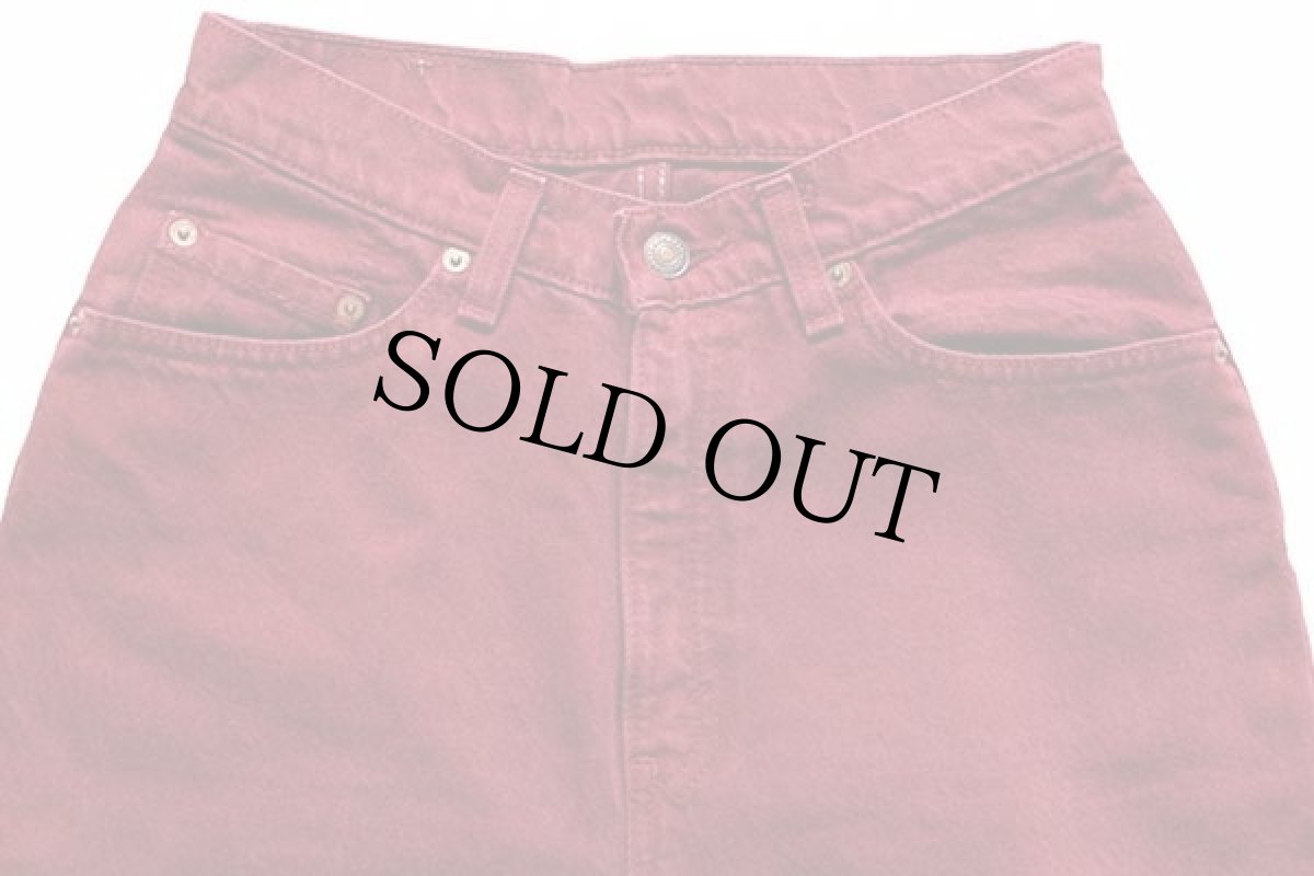 画像4: 90s Levi'sリーバイス 512 カラーデニムパンツ 後染め バーガンディ M (4)