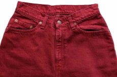 画像4: 90s Levi'sリーバイス 512 カラーデニムパンツ 後染め バーガンディ M (4)