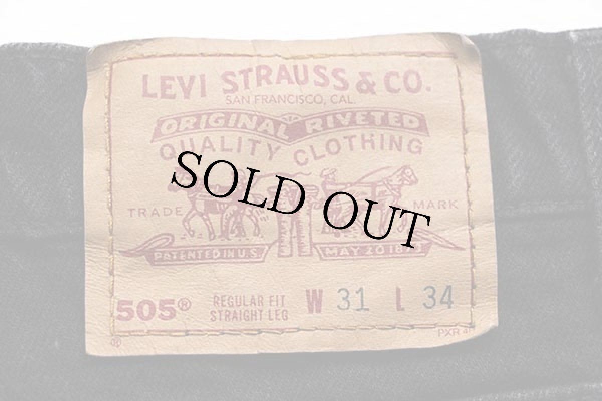 画像6: 90s USA製 Levi'sリーバイス 505 ブラック デニムパンツ カスタム w31 L34 (6)