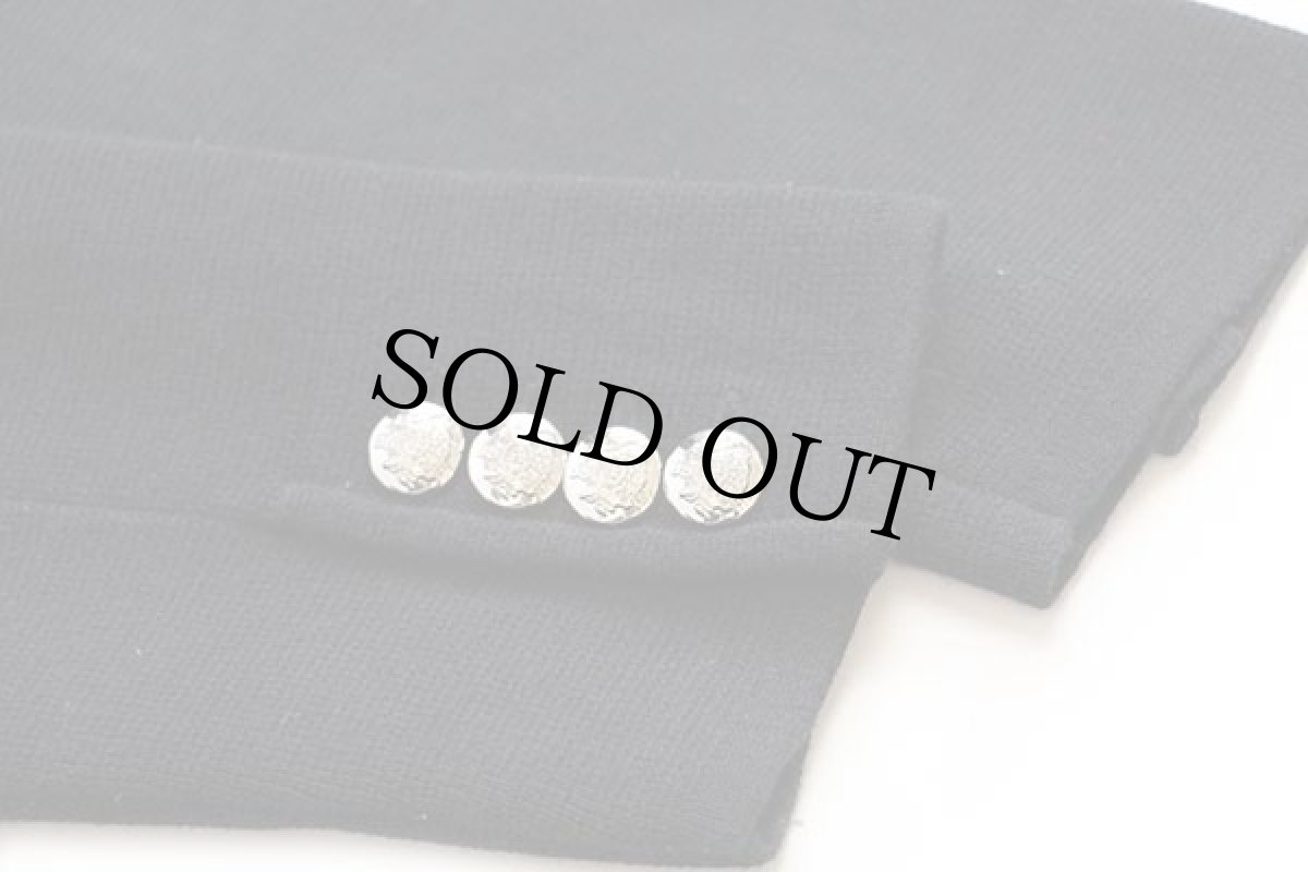 画像6: LAUREN ラルフローレン パッチ付き コットンニット ブレザー ジャケット 黒 M (6)