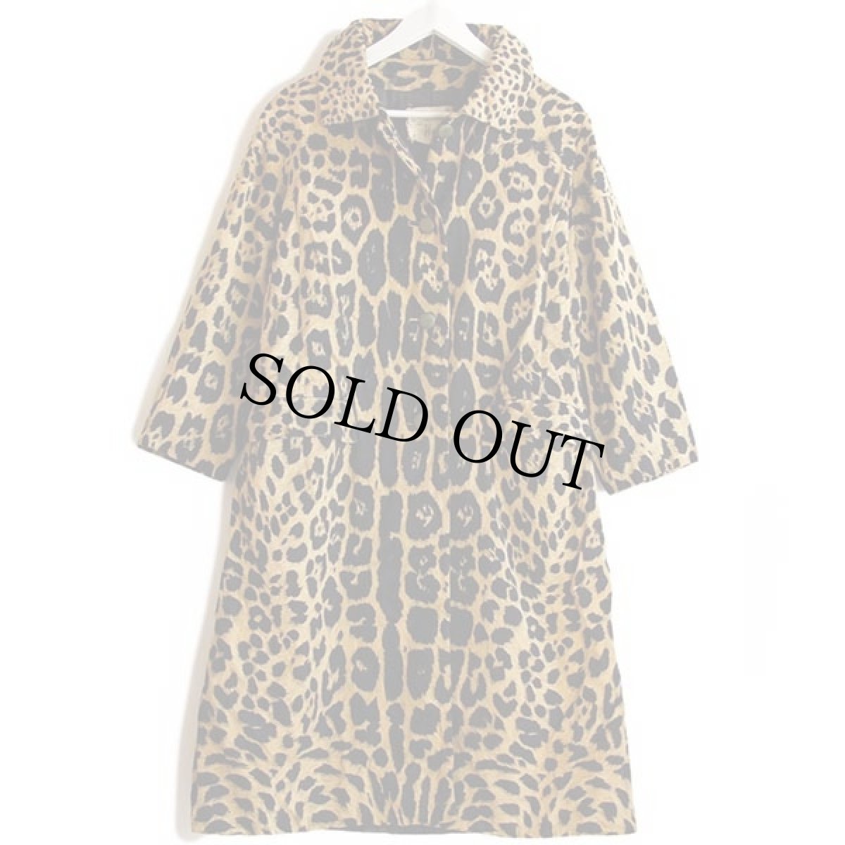 画像2: 50s USA製 Harold Lawrence of London レオパード柄 ステンカラーコート (2)